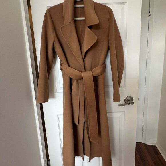 The Curated 70% Wool 30% Cashmere Tailored Long Trench Coat - Picture 3 of 9
